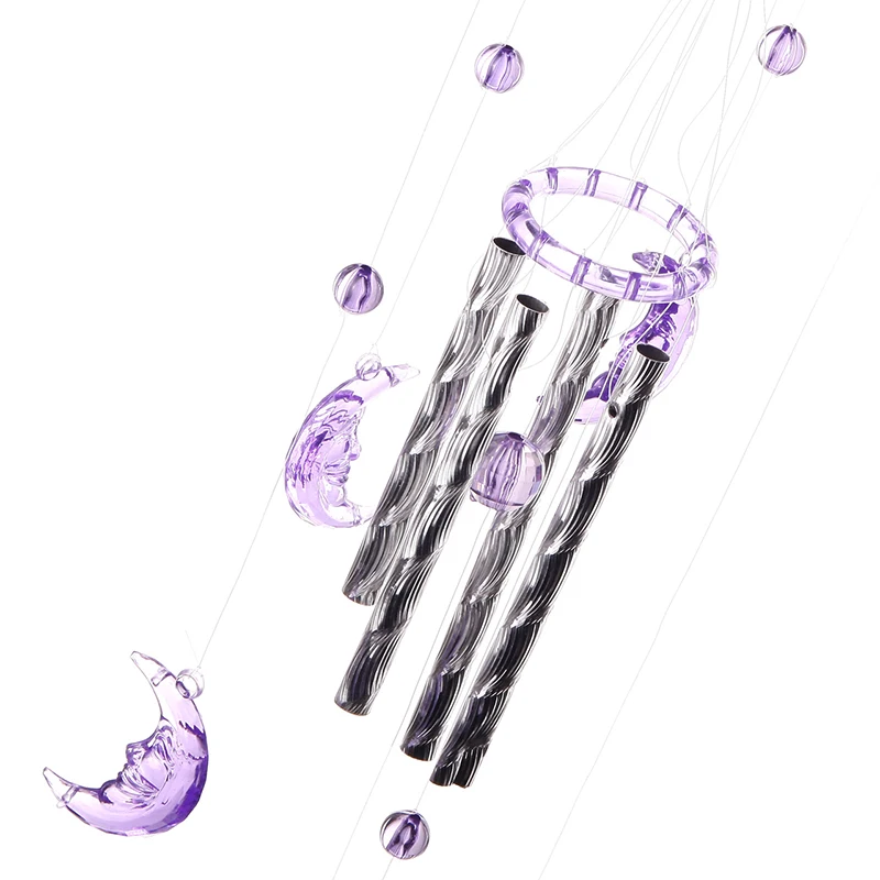 Новое поступление пластиковые кристаллы Moon 4 металлические трубки ветряные