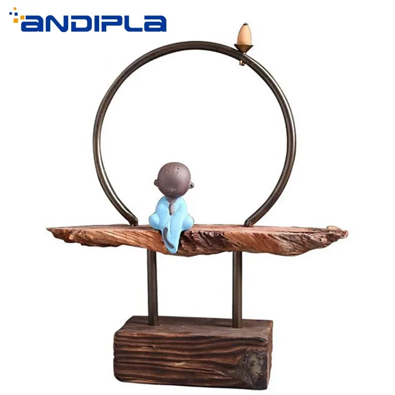 Курильница из сандалового дерева с деревянной основой|backflow incense burner|incense burnerincense