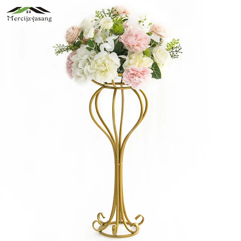 

2Pcs/Lot Flower Vases Floor Metal Vase Plant Dried Floral Holder Flower Pot Road Lead for Home/Wedding Corridor Decoration G138
