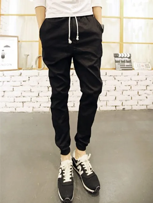 Мужские джоггеры повседневные хлопковые с манжетами в стиле Харадзюку летние