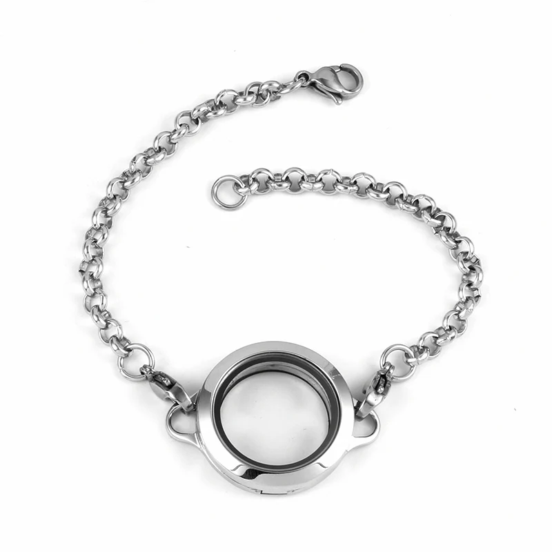 No. 2 URSJEWELRY Новое поступление 316L нержавеющая сталь 25 мм Магнитные Серебряные Плавающие Медальоны живой медальон памяти браслет цепочка браслеты - Окраска металла: No. 2