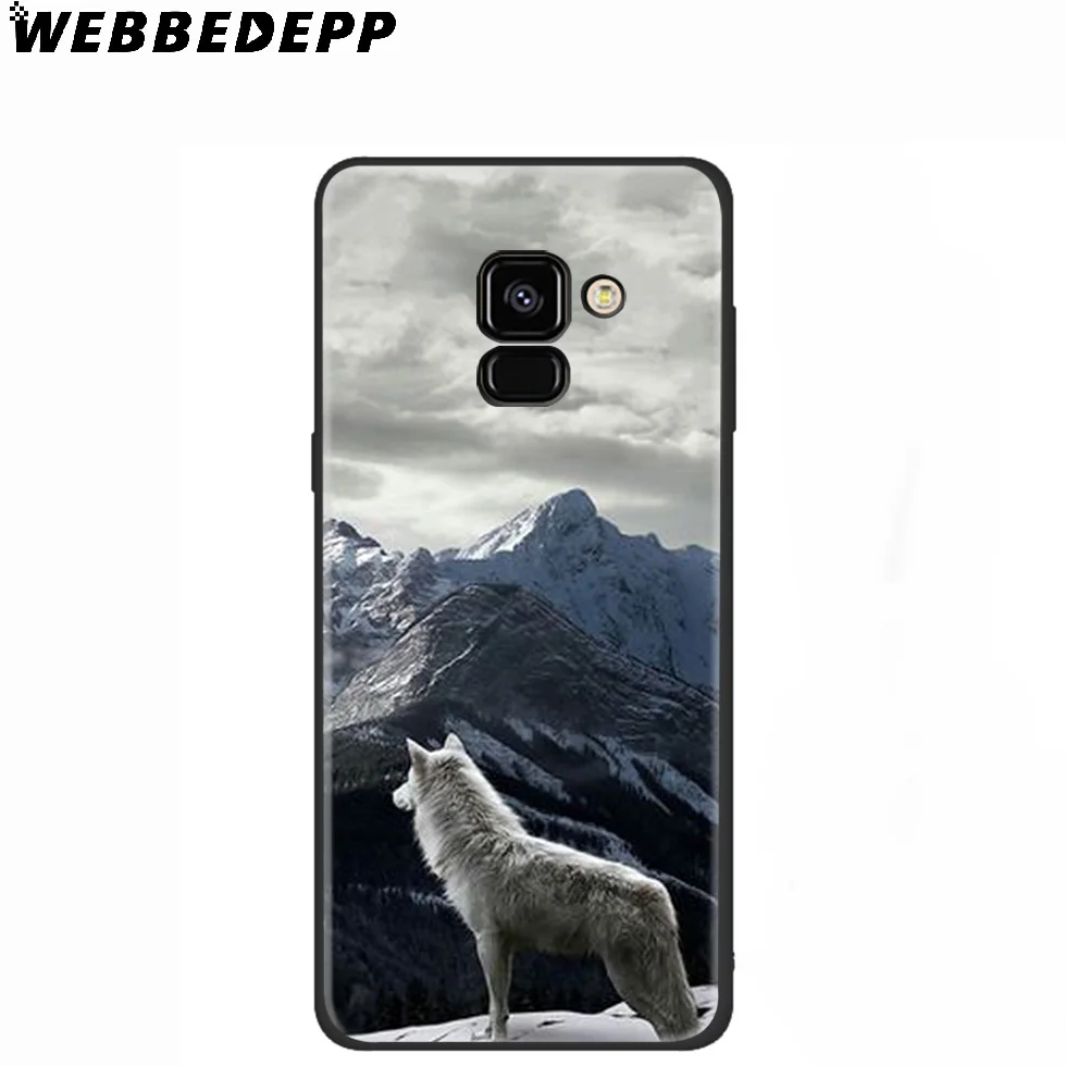 WEBBEDEPP Husky милый простой силиконовый чехол с волком для Samsung Galaxy A3 A5 A6 A7 A8 A9 A10 A20 A30 A40