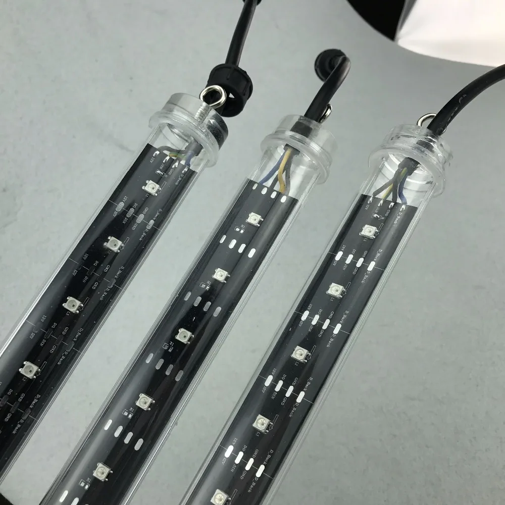 30 мм DC12V Адресуемая 2 м длинная 3D WS2812B RGB лампа трубка Метеор 128 шт. светодиодов/64