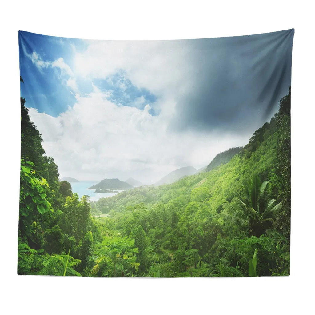Natural Forest Tapestry Wall Hanging Wonderful Nature Sunshine Through Tree Beach Towel Bedroom Living Room Decor | Дом и сад