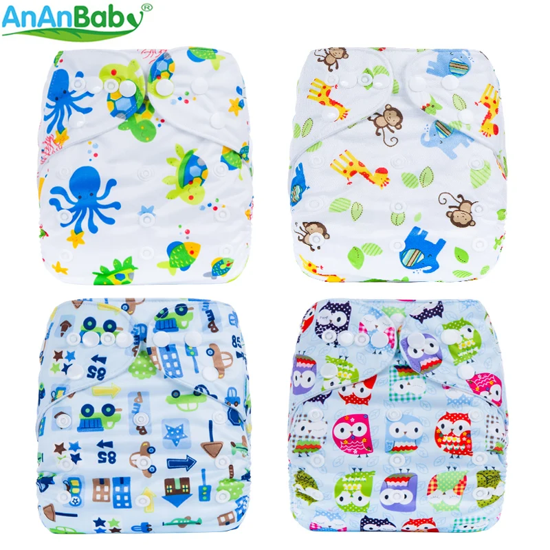 Многоразовые карманные тканевые Подгузники Ananbaby 2018 моющиеся подгузники одного