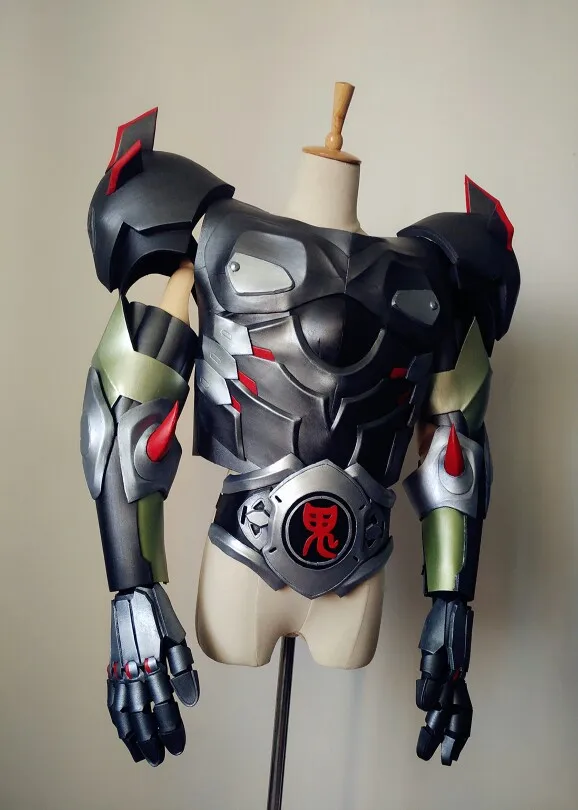Настроить Overwatch Genji Skin Oni Броня Косплей|Аксессуары для костюмов| |