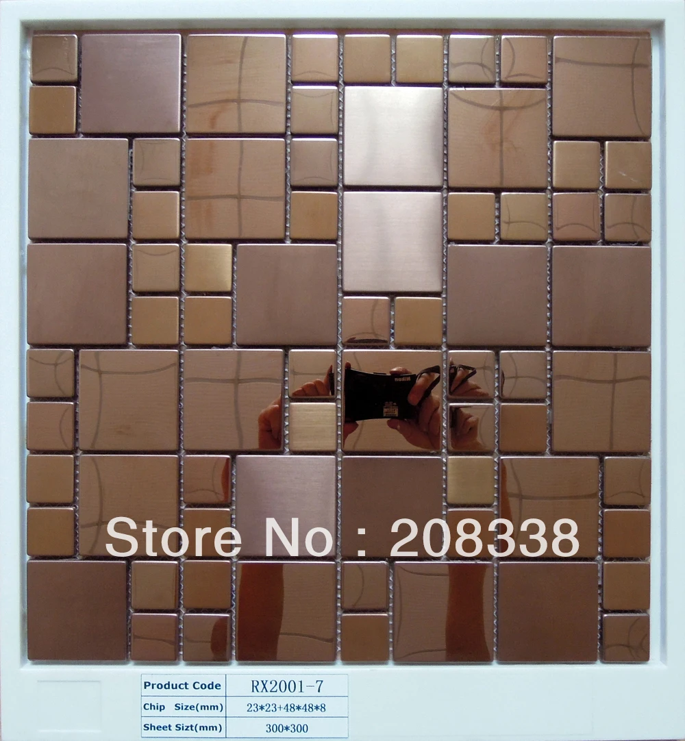 Металлическая мозаичная плитка из нержавеющей стали для кухни ванной комнаты 8