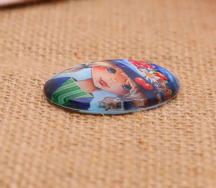 13*18/18*25/30*40mm Cute child pattern ellipse Handmade Photo Glass Cabochons & Glass Dome Cover Pendant Cameo Settings