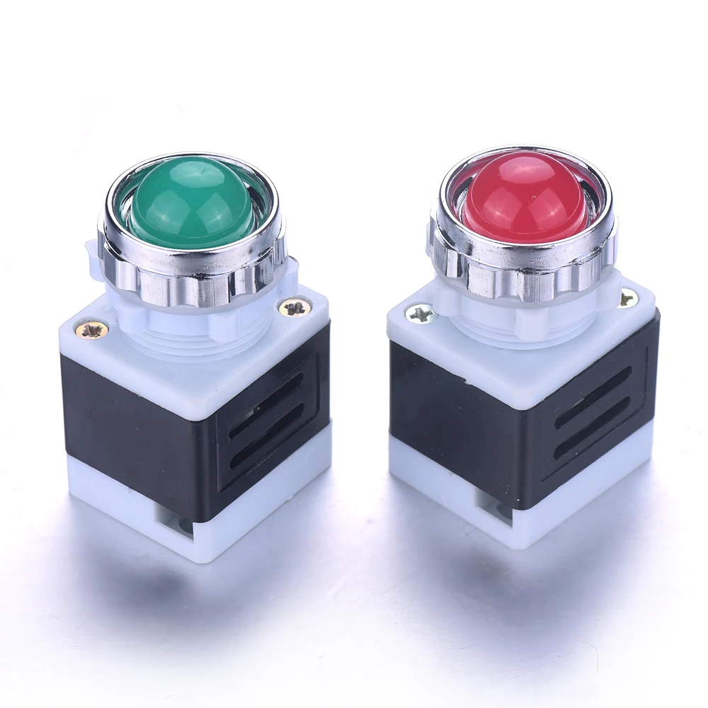 Новое поступление, 1/2 шт. AC 220V светодиод для монтажа на панель Мощность Индикатор Пилот сигнальный светильник для индикатора ожидающие сигналы 64*35*31 мм