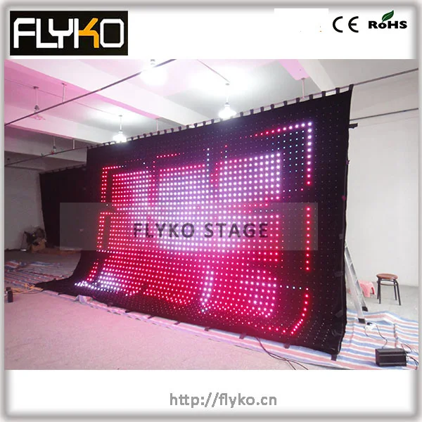 Светодиодная занавеска для видеоэкрана с высокой яркостью 4 м * 6 P100 мм контроллер