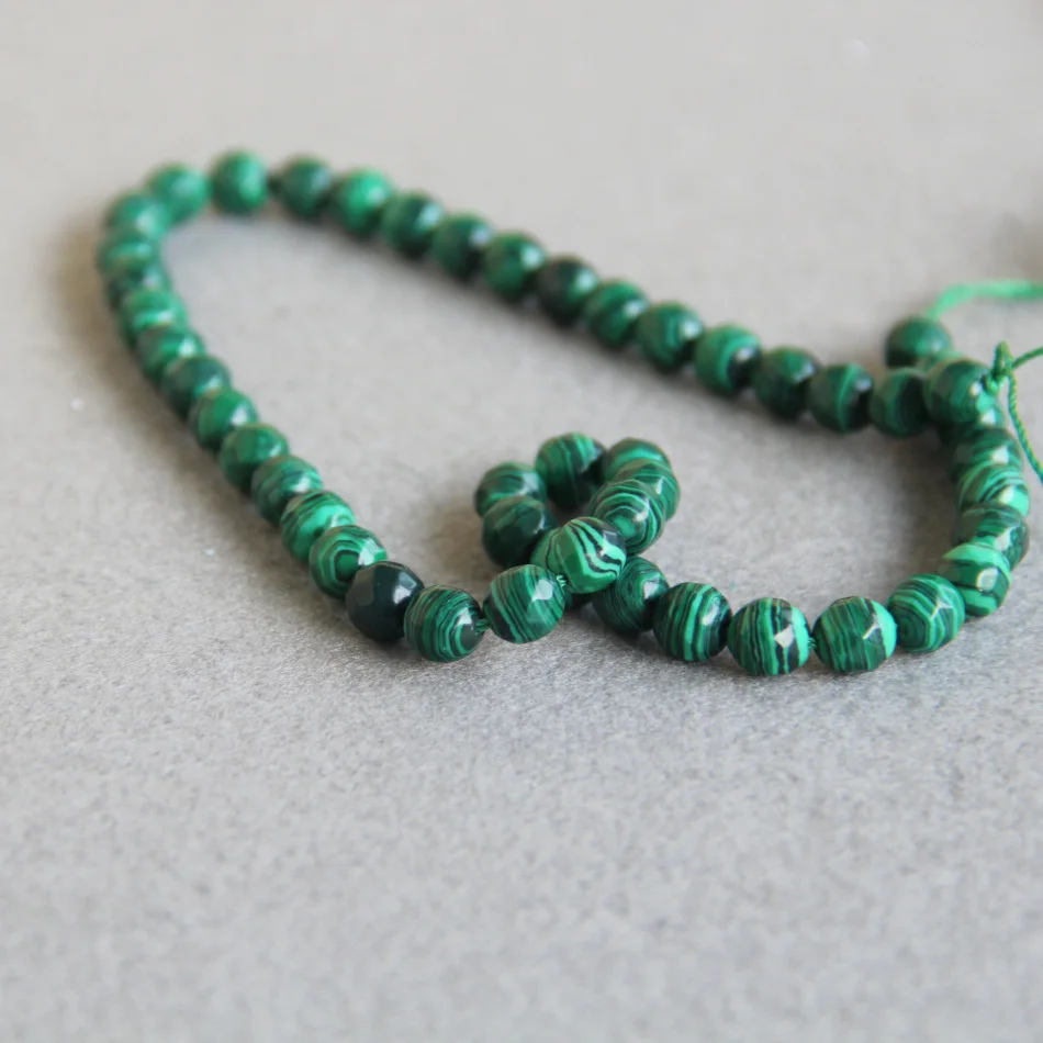 New 8mm Faceted Green stripe Malachite stones beads DIY Manual parts Accessories Jewelry making design wholesale 15&quot | Украшения и