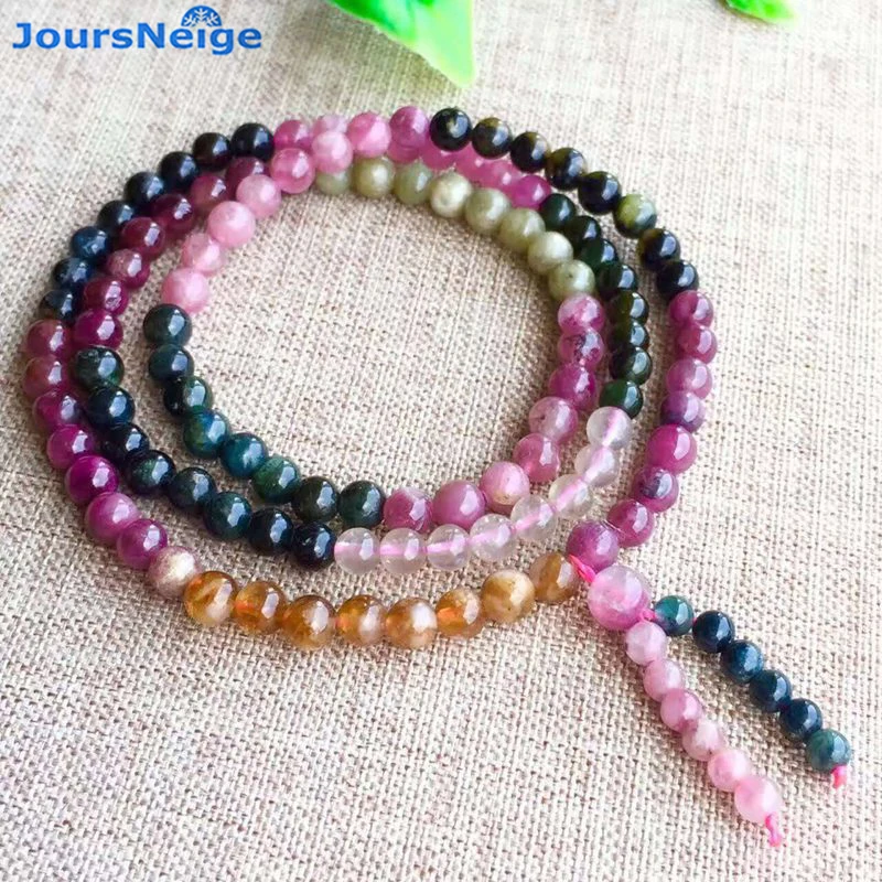 Оптовая продажа природный турмалиновый камень браслеты разноцветный бисер