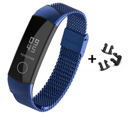 Mijobs Миланский металлический ремешок для huawei Honor Band 4 браслет из нержавеющей стали замена Смарт-аксессуаров - Цвет: Navy