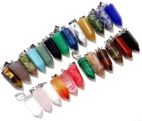 natural stone opal agates opal tiger eye mix pillar charms chakra pendants for diy jewelry making necklace50pca2