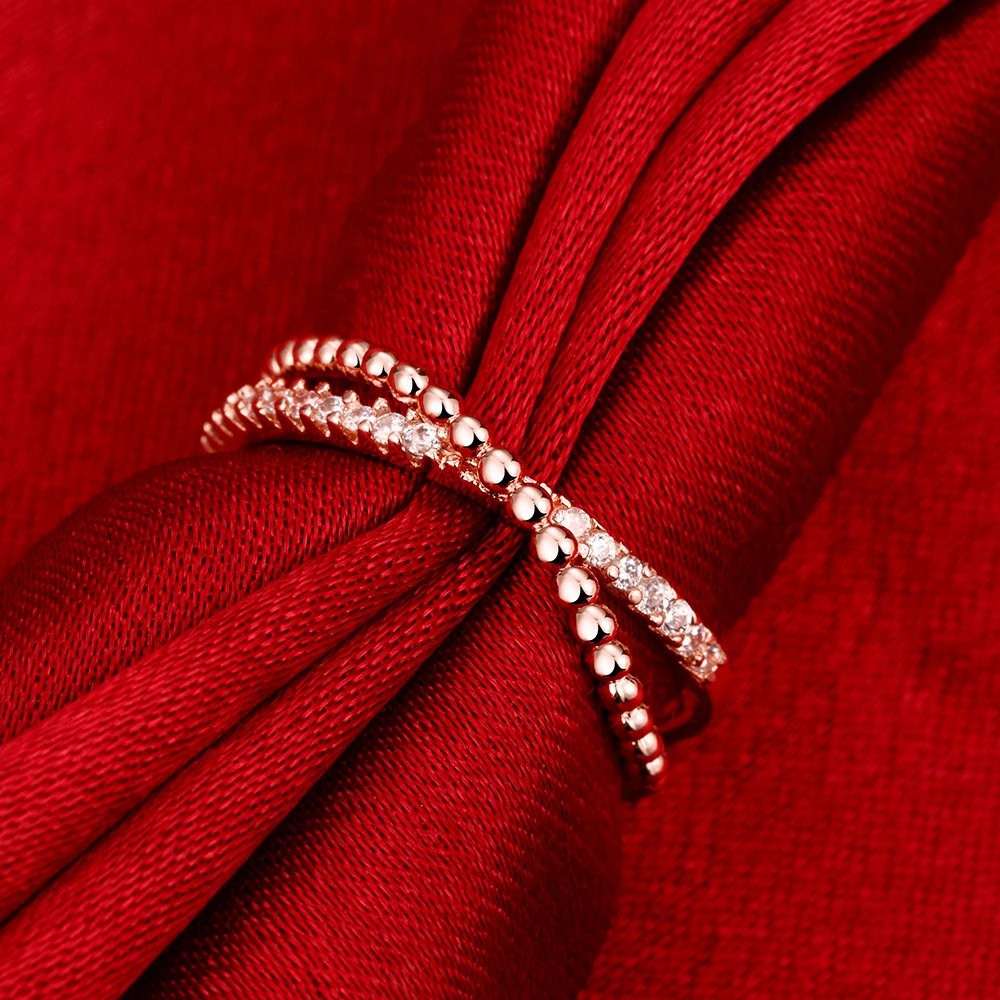 Женское кольцо с австрийским кристаллом розовое золото | Украшения и аксессуары