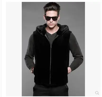 S/6Xl мужские Immitaion шубы черные с капюшоном зима осень большие размеры для мужчин