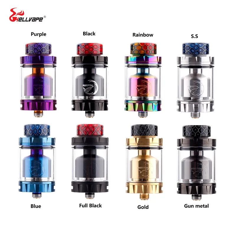 В наличии! Hellvape Rebirth 25 мм RTA 2 мл/5 мл емкость 510 нитей двойной пост сборка Дека Vape