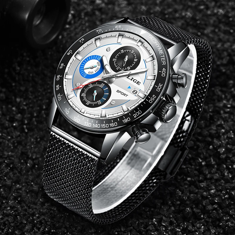 Neue LIGE Herren Uhren Лидирующий бренд Luxus Mode Analog Quartz Uhr myanner voller Stahl бизнес Sport Wasserdichte