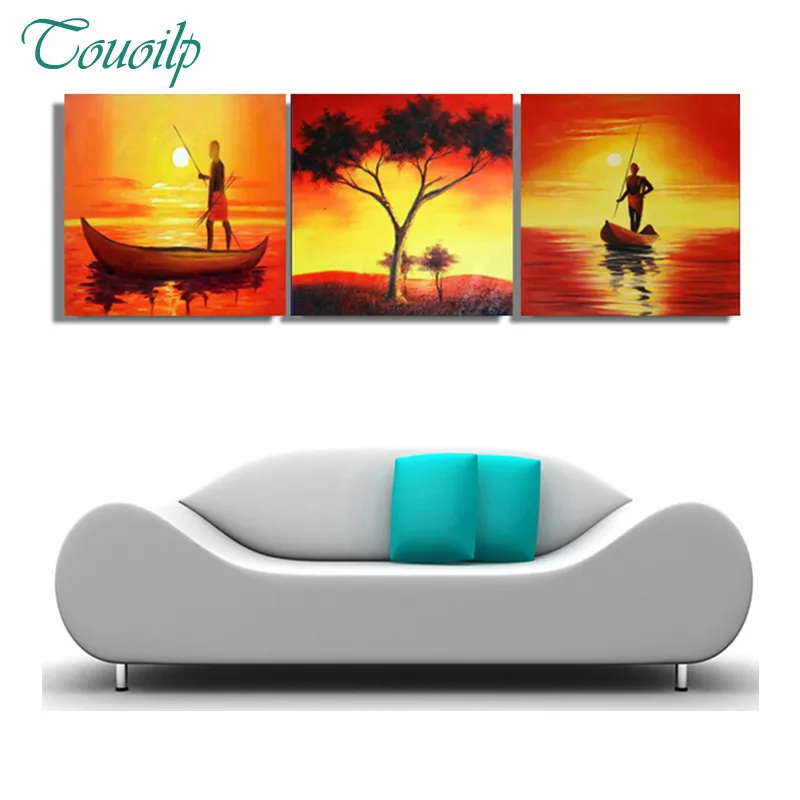 3 шт. Настенная картина полноразмерная Алмазная вышивка Африканский пейзаж