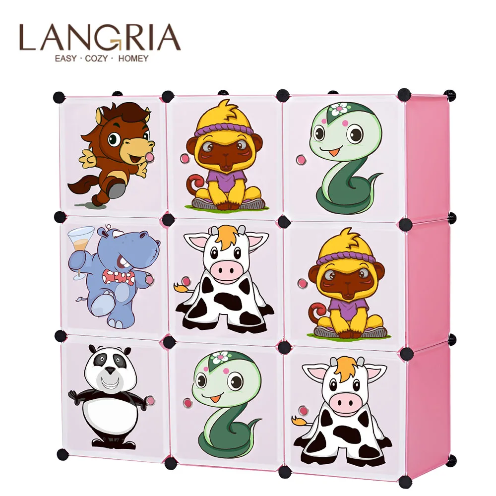 LANGRIA 9 Cube шкаф для хранения Органайзер детей стекируемые пластиковый кубик полки