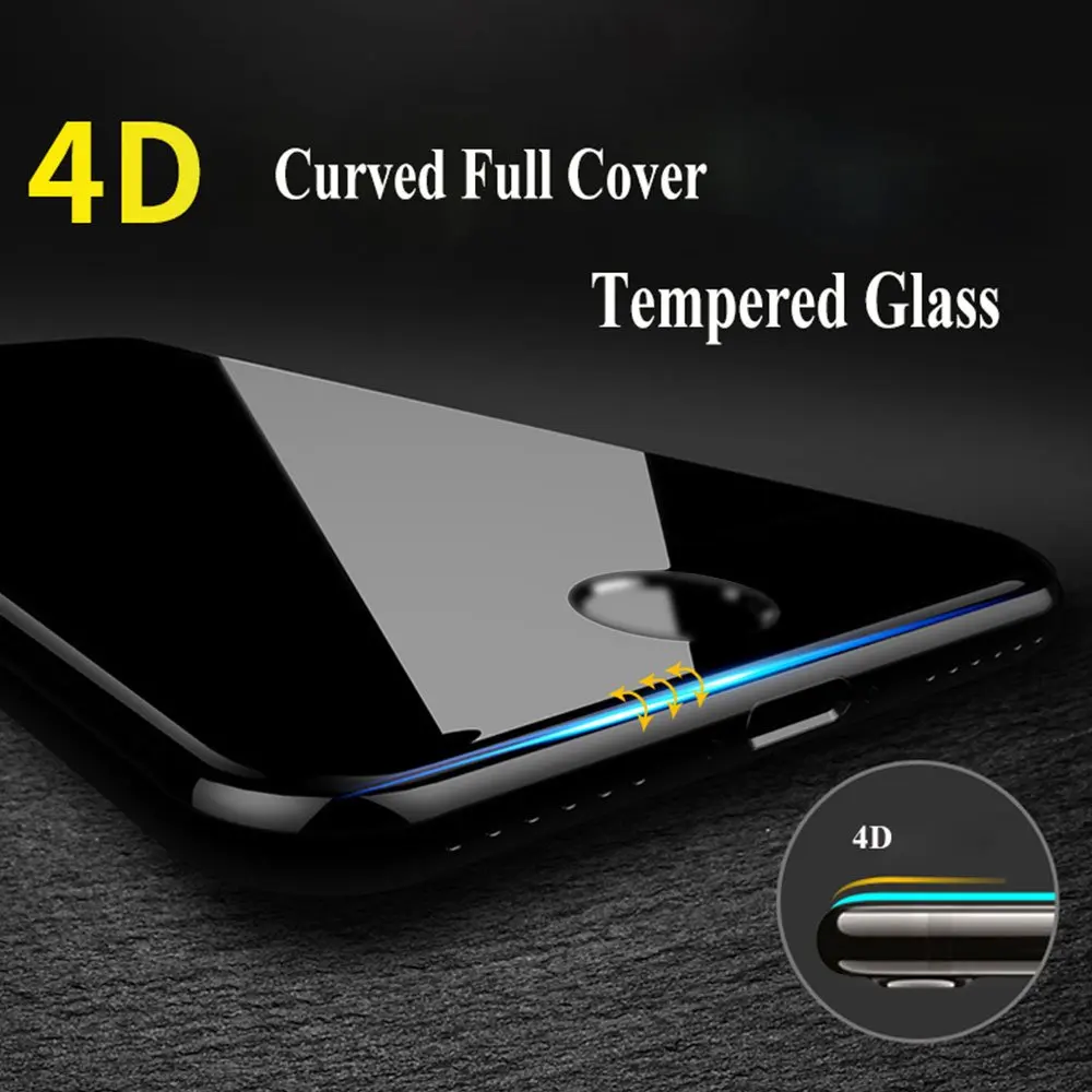 4D полноэкранное закаленное стекло из углеродного волокна для iPhone 8 7 6 6S PLUS защита