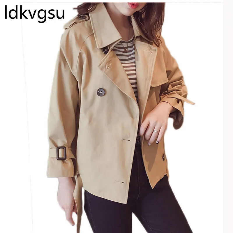 Женская короткая ветровка Студенческая Свободная куртка в Корейском стиле весна