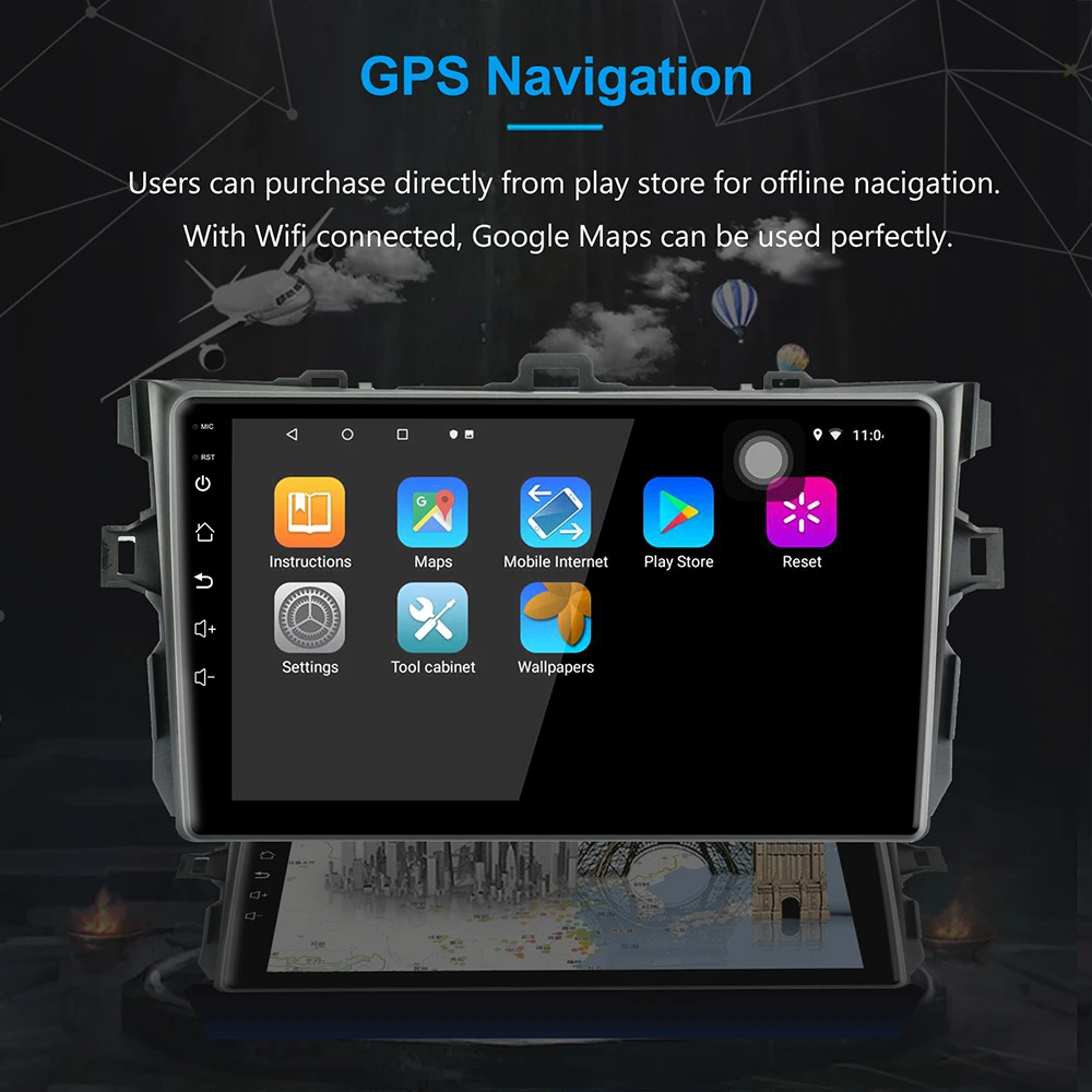 9 дюймов Android 8 1 автомобильное радио ram 2G rom 16G стерео 1080 P для Toyota Corolla 2008 2009 2010 2011 gps