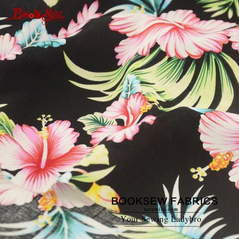 Booksew 100% Cotton Poplin Fabric Red Flower Design Home Textile High-Density Sewing For Dress Craft Shirt Scrapbooking Clothing | Дом и сад