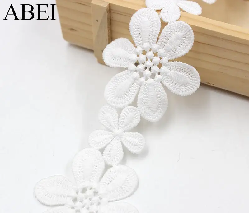 width 5.5cm 5 ярдов/партия вышивка полиэстер черно-белые кружевные планки DIY колье-чокер ювелирные изделия ленты с пришитыми вручную одежда одежная фурнитура - Цвет: width 5.5cm