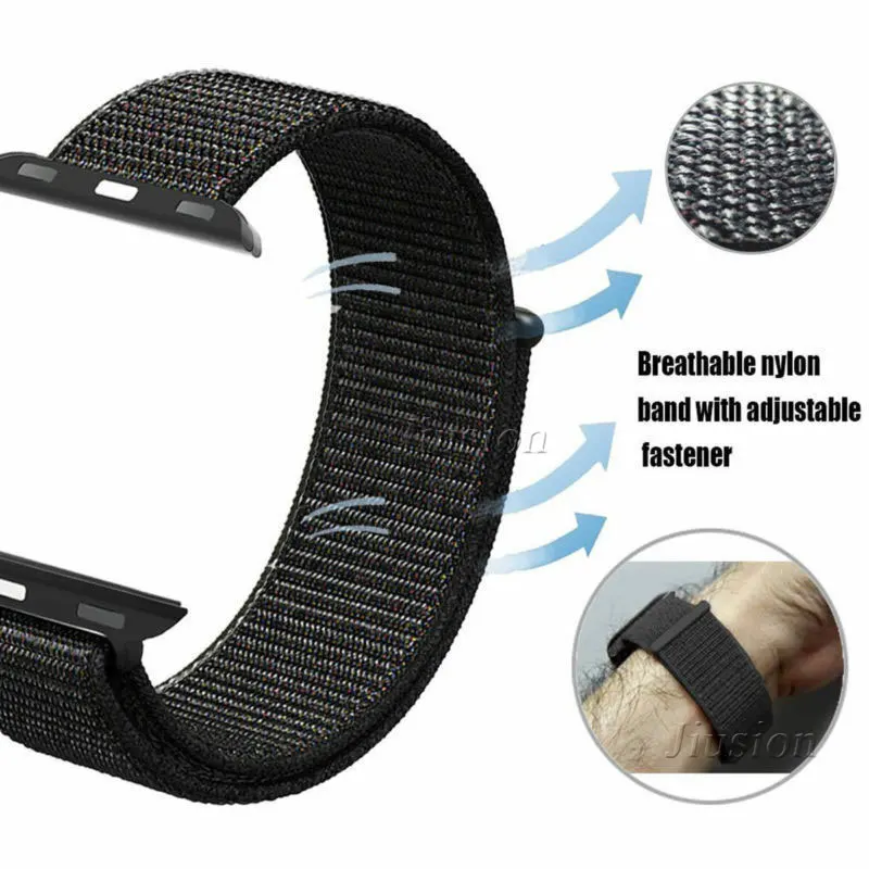 Нейлоновый тканый спортивный ремешок для Apple Watch 4/3/2/1 браслет 38/40/42/44 мм сменный
