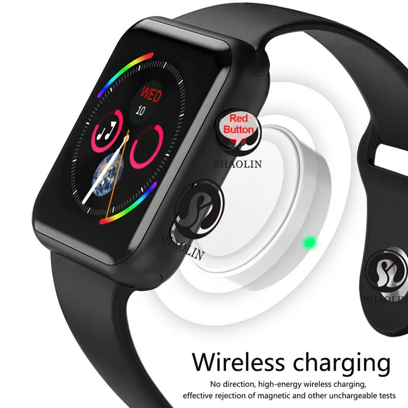 Bluetooth Смарт часы серии 4 Смарт-часы чехол для apple iPhone Android смартфон Reloj Inteligente не apple Watch(красный Butto