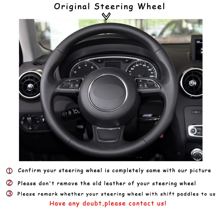 Чехол на руль автомобиля из черной замши для Audi A1 A3 A5 A7|car steering wheel cover|steering coverwheel cover