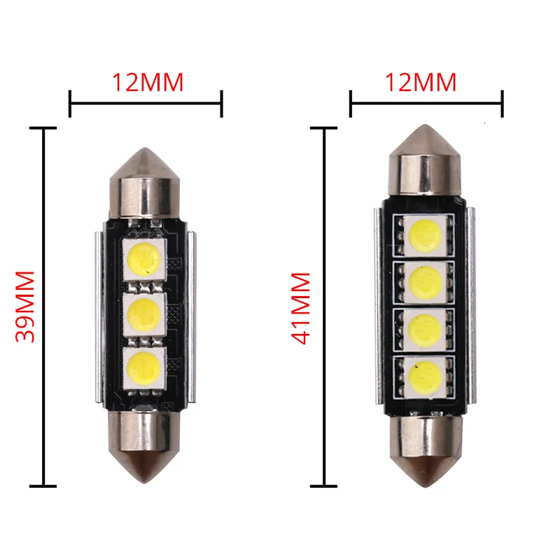 1х гирлянда светодиодная 31 мм 36 мм 39 мм 41 мм c5w 3 smd 5050 Led Can Bus автомобильный интерьерный купольный светильник гирлянда лампа для чтения Canbus без ошибок