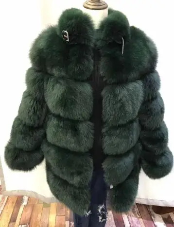 as picture Женская Шуба женская шуба из натурального меха куртка из натурального меха - Цвет: as picture