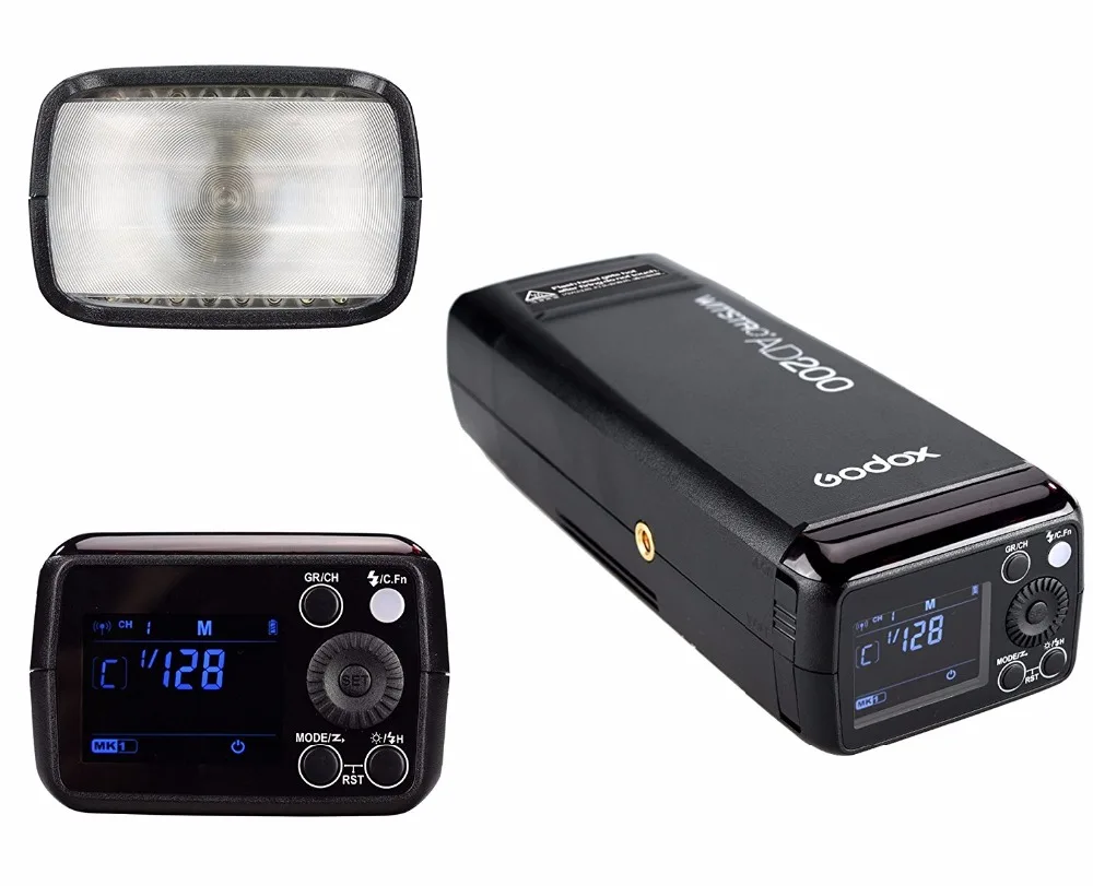 GODOX AD200 TTL 2 4G HSS 1/8000s Карманный светильник с двойной головкой 200Ws литиевой батареей