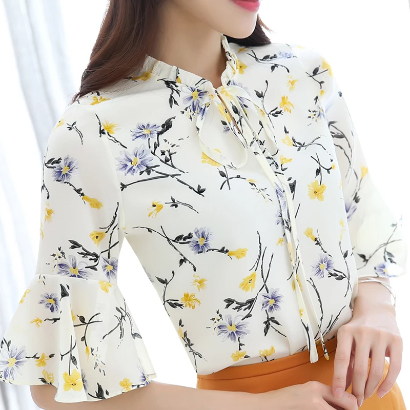 Женские топы и блузки 2019 blusas mujer de moda harajuku повседневные шифоновые 1874 с коротким