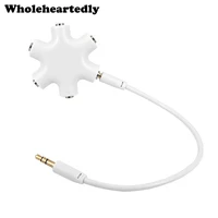 wholeheartedly 3 5mm headphone earphone extension audio splitter adapter 1 male to 2 3 4 5 female audio cable 5 colors wholesale
