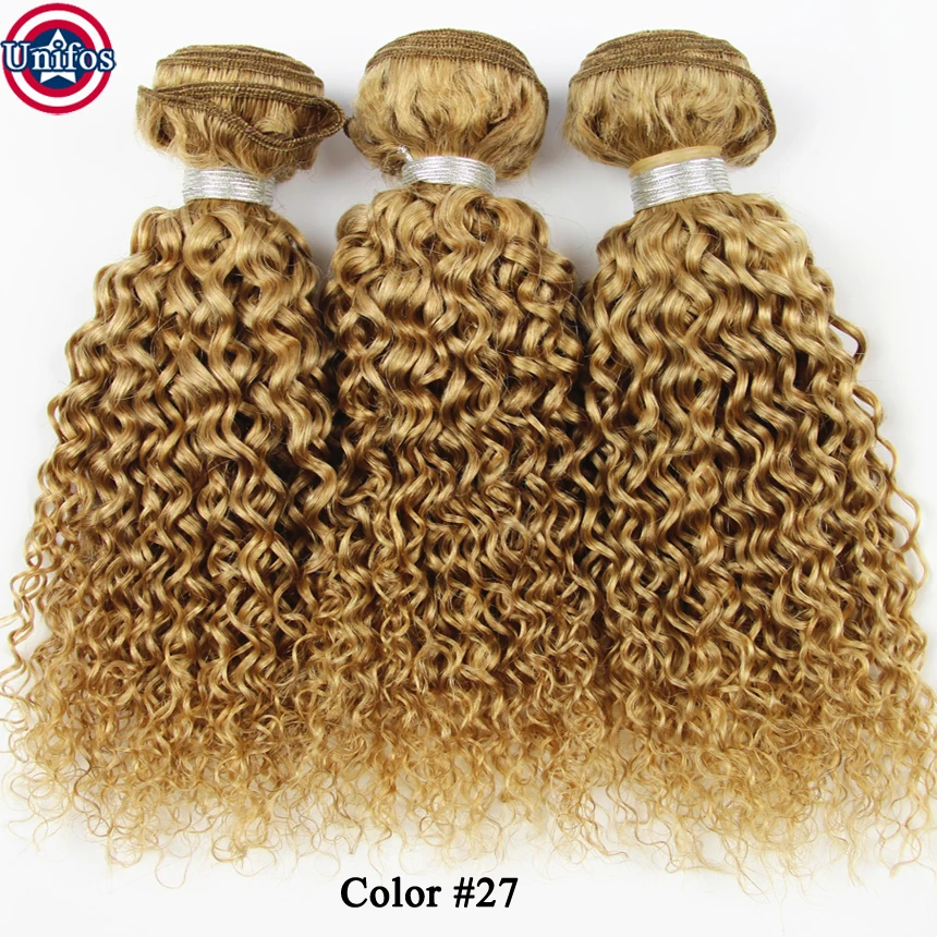 Кудрявая Блондинка Малайзии Плетение Волос Меда Девы 4 Пучки Клубника Вьющиеся