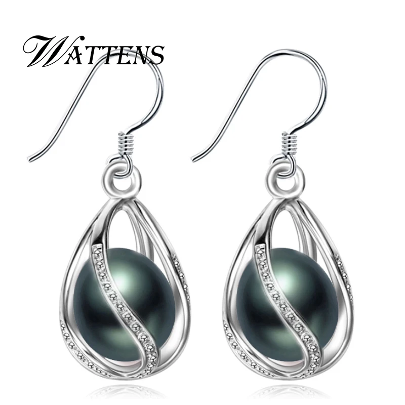 Серьги-подвески женские из серебра 925 пробы с пресноводным жемчугом | Украшения и