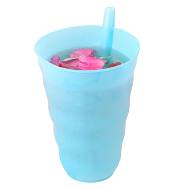 BL Дети; Младенцы Sip Cup со встроенной кружка с соломкой напиток домашняя чашка оранжевый/синий/зеленый/ярко-розовый - Цвет: BL