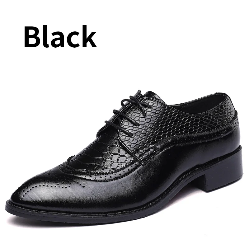 Black BIMUDUIYU; брендовые Мужские модельные туфли в строгом стиле; Туфли-оксфорды из воловьей кожи с острым носком; Дизайнерские мужские туфли на шнуровке; размеры 47-48 - Цвет: Black