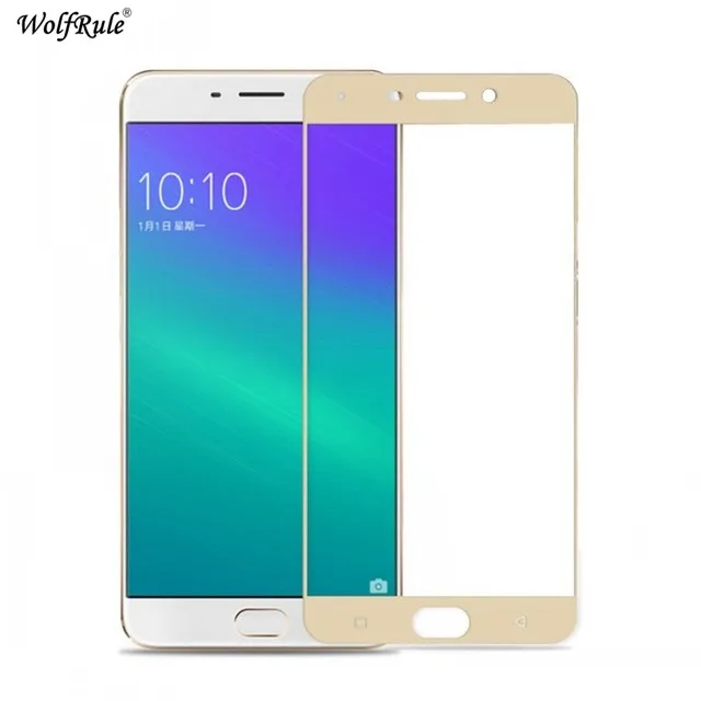 Защитное стекло для экрана OPPO R9 закаленное полноразмерное F1 Plus/R9 плёнка wolfrule 2 шт.