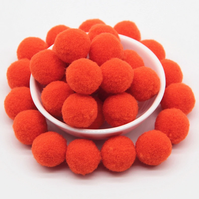 12 orange red 20 мм помпон, мягкий мех, помпон, помпоны для детей, DIY игрушки ручной работы, праздничные украшения, аксессуары 20 г, 60 шт - Цвет: 12 orange red