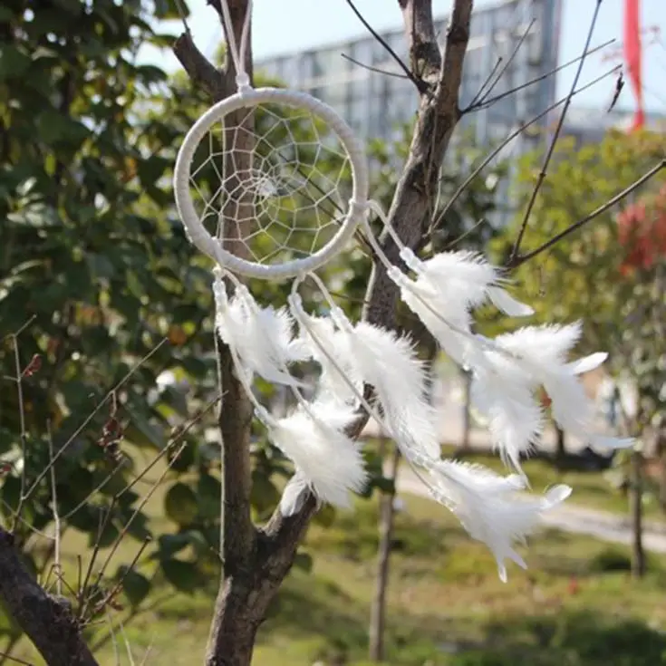 2015 Hot Sale Dream Catcher Circular Net With feathers Wall Hanging Decoration Home Decor Ornament drop shipping |