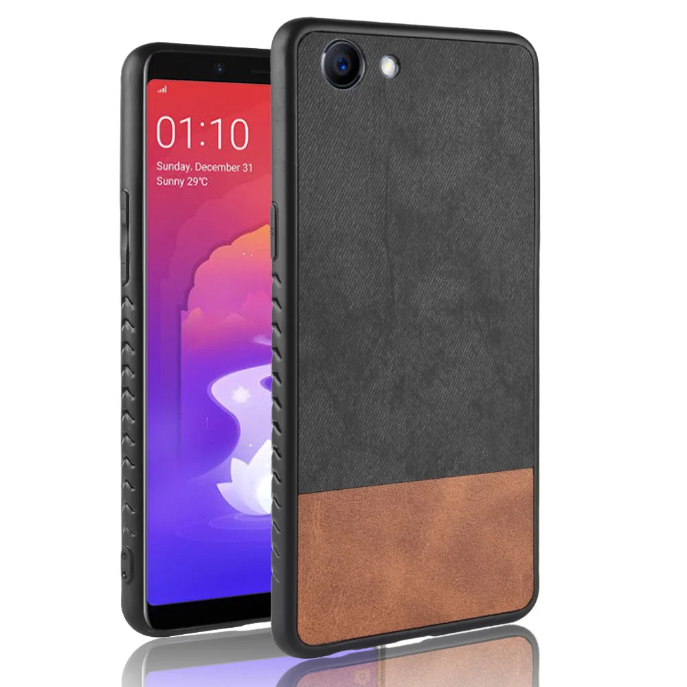 Oppo Realme 1 чехол Realme1 силиконовый край мужской тканевый в деловом стиле