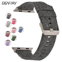 beafiry canvas nylon watchband for apple watch band 42mm 38mm strap for iwatch band 40mm 44mm replacement wristband sport