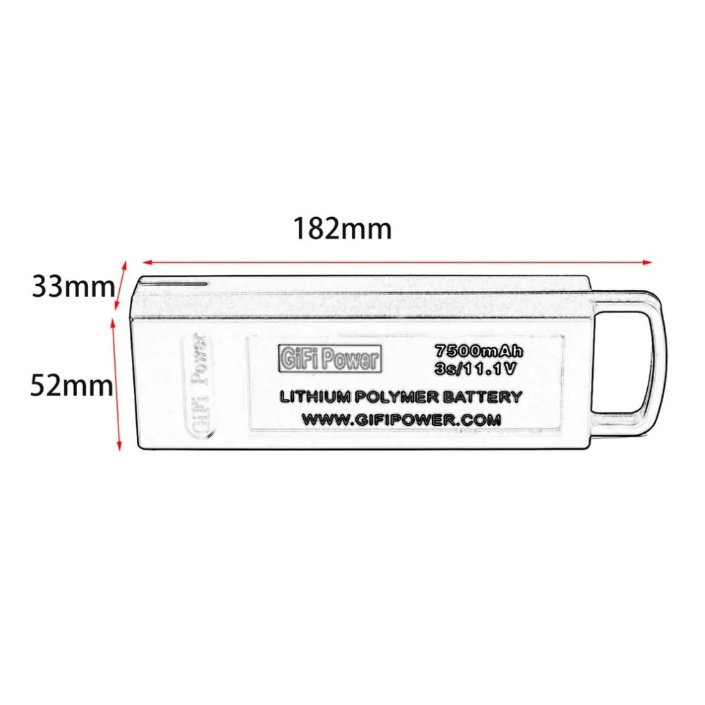 Polymer Lithium Battery 11.1V 7500mAh 3S Lightweight Compact Replacement for YUNEEC Q500 Q500+ PRO 4K Drone | Игрушки и хобби