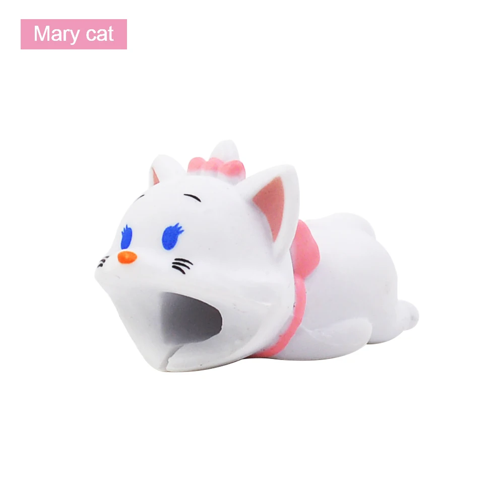 Mary Cat CHIPAL милый мультфильм укусов провода моталки для iPhone USB кабель протектор животное укуса Органайзер Chompers накладка держатель для телефона - Цвет: Mary Cat