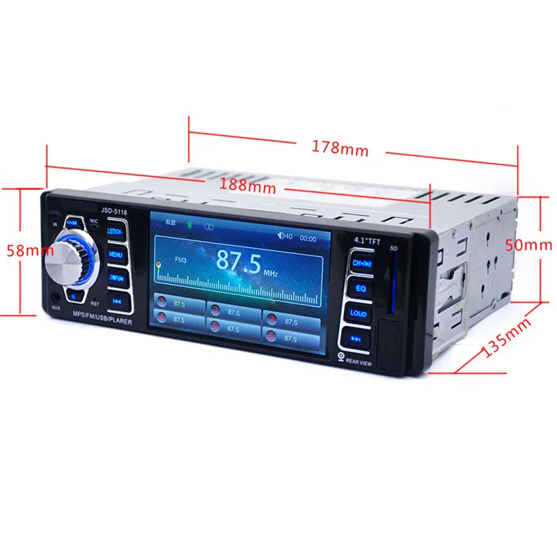 Автомагнитола 4 1 дюйма HD TFT Din Bluetooth автомобильное радио звуковые системы головное