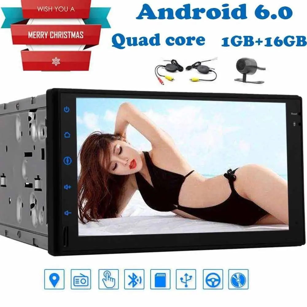 Android 6 0 автомобильный стерео четырехъядерный без dvd плеера gps in dash 2 Din 7